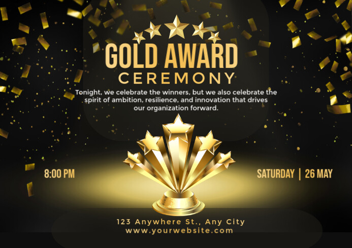 Maximalist Winner Award Night Poster Design A3 Template | PosterMyWall