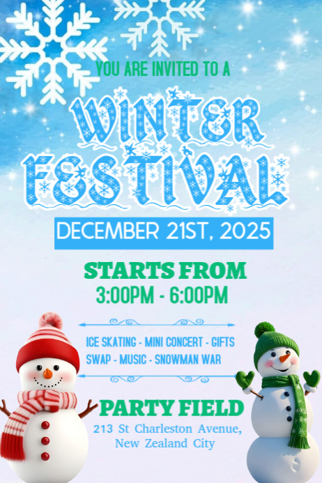 Maximalist Winter Festival Party Invitation Poster Template | PosterMyWall