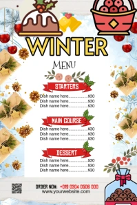 Maximalist Winter Menu Pinterest Graphic Pinterest Graphic template