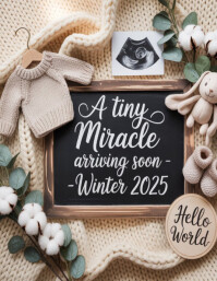 Maximalist Winter New Born Arrival Decorations Template  Flyer (us Letter)