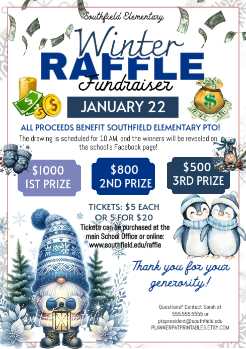 Copy of Maximalist Winter Raffle Fundraiser Event Invitation A4 ...
