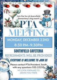 Maximalist Winter School Pta Meeting Invitation A4 template