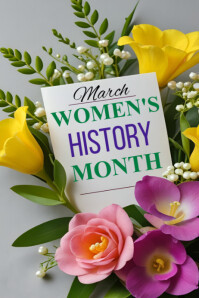 Grey Women's History Month Plakat Template