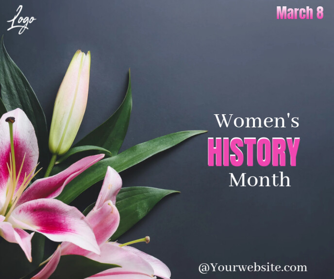 Maximalist Women History Month Online Design Flyer/template  Large Rectangle Groot Reghoek
