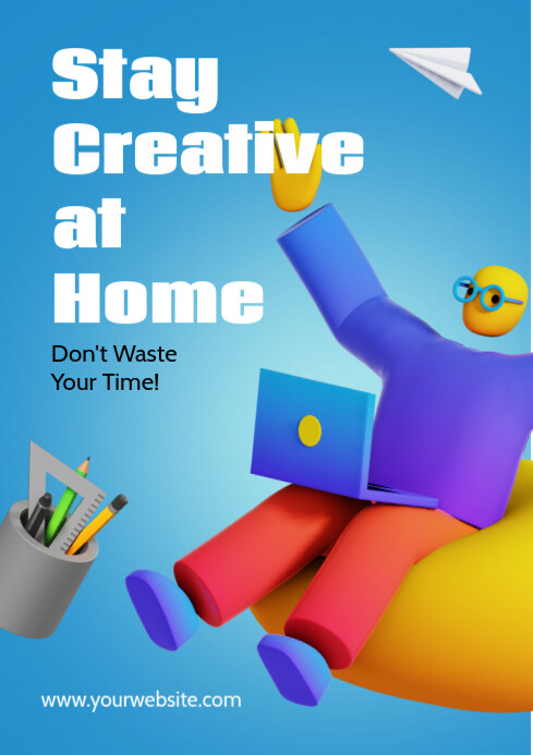 Maximalist Work From Home  A4 poster template