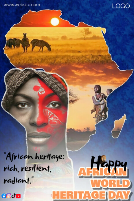 Maximalist World African Heritage Day Poster Pinterest Graphic template