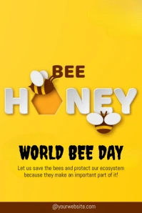 Maximalist World Bee Day Pinterest Graphic template