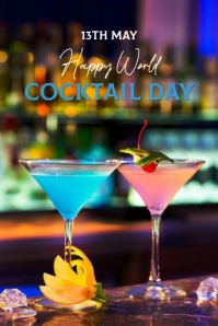 Maximalist World Cocktail Day Pinterest Graphic template