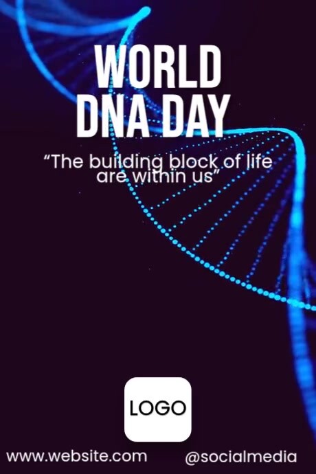 Maximalist World Dna Day Poster Template – Science & Genetics Awareness Social Media Design” Poster Plakat