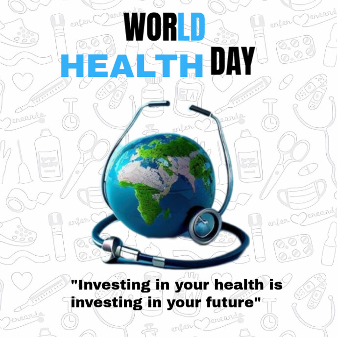 Maximalist World Health Day  Album Cover template