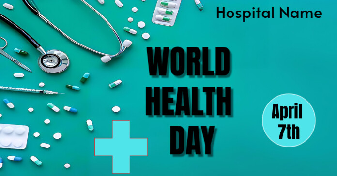 Maximalist World Health Day Facebook Ad template