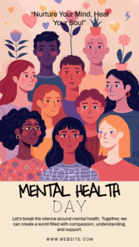 Maximalist World Mental Health Day Facebook Story template