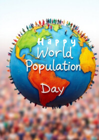 Maximalist World Population Day Template Design  A3