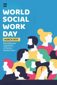 Maximalist World Social Work Day Pinterest Graphic template