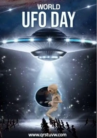 Maximalist World UFO Day Vedio/alien/space/2 July/luxury/brand A4 template