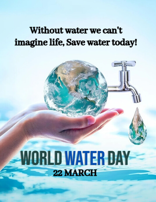 Maximalist World Water Day Flyer (us Letter) template