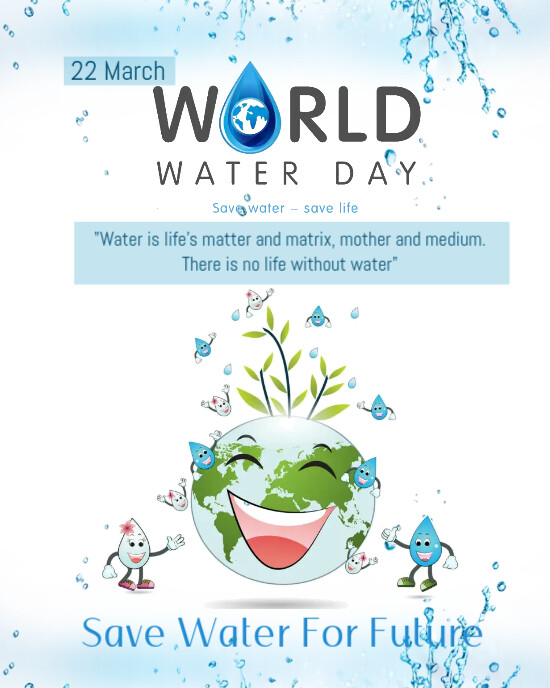 Maximalist World Water Day Instagram Portrait template