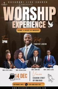 Maximalist Worship experience Church flyer Demi-page de format Wide template