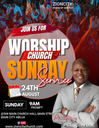 Maximalist Worship Sunday Service  Flyer (us Letter) template
