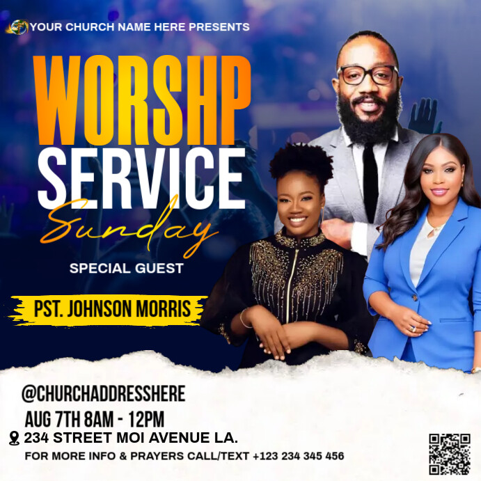 Maximalist Worship Sunday Service Instagram Post Template | PosterMyWall