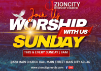 Maximalist Worship Sunday Service  Postcard template