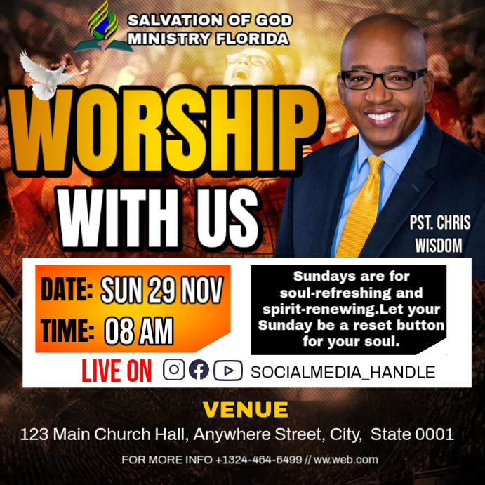 Copy of Maximalist Worship With Us Service Flyer Instagram Post ...