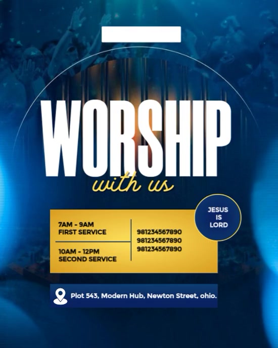 Maximalist Worship With Us Sunday Service Template Instagram Portrait ...