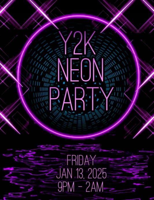Maximalist Y2k Neon Party Flyer (us Letter) template