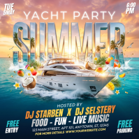 Maximalist Yacht Party Square Quadrado (1:1) template