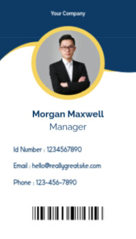 Maximalist Yellow And Blue Corporate Company Id Card Business Card template