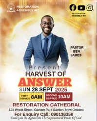 Maximalist Yellow And White Background Harvest Of Answer Church Flyers  Instagram Portrait template