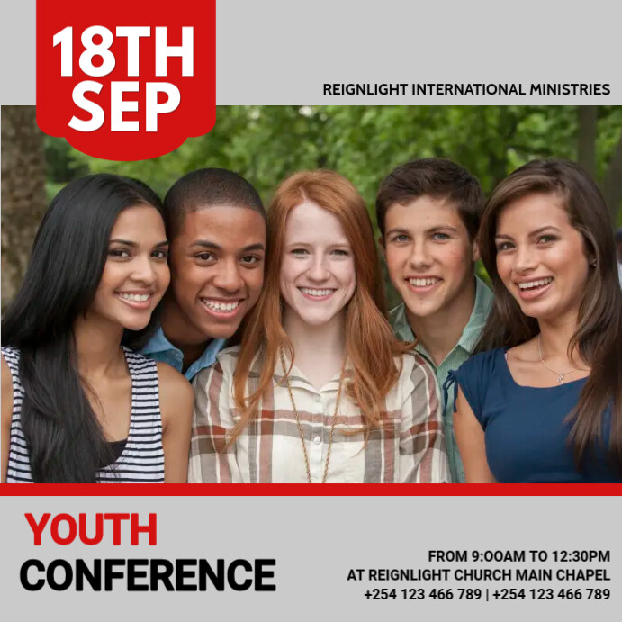 Maximalist Youth Conference Church Flyer Template Instagram Post