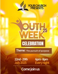 Maximalist Youth Week Church Celebration  Poster/wallboard template