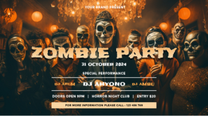Sort Zombie Party Affichage numérique Template