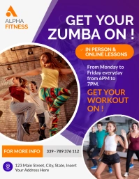 Maximalist Zumba Fitness Flyer Printable Adve template
