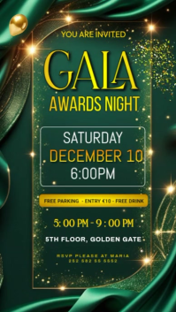 Maximaliste Green Gala Awards Night Instagram Story template