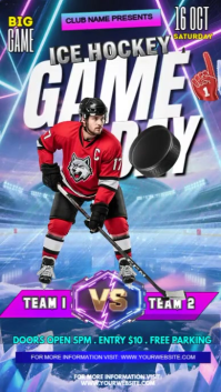 Maximaliste Ice Hockey invitation Nhl Instagram Story template