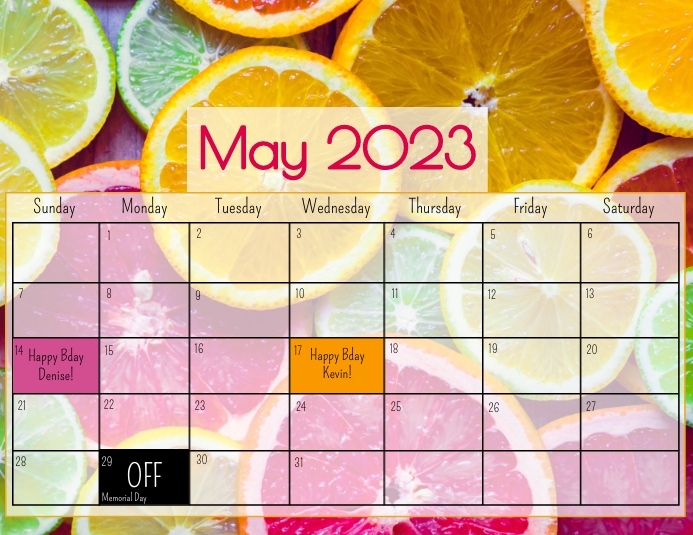 May 2023 Calendar Flyer (US Letter) template