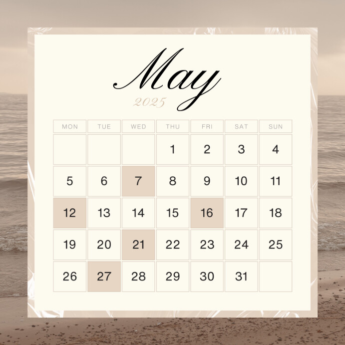 May Calendar Template PosterMyWall
