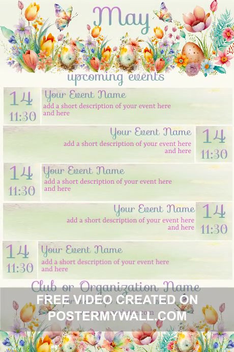 May Calendar Template PosterMyWall