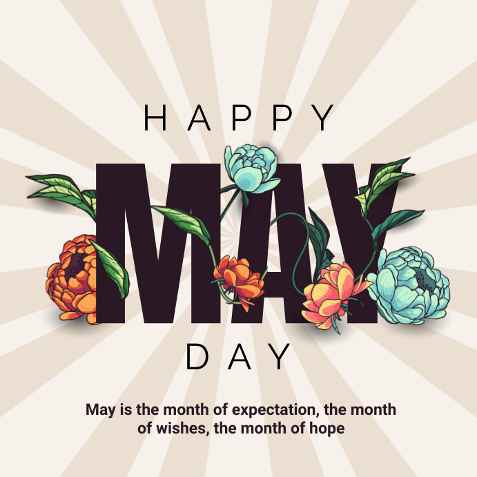 May Day Hello May模板 PosterMyWall May Day Hello May模板 PosterMyWall