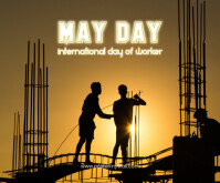 Cokelat International Workers' Day Rectángulo Mediano Template