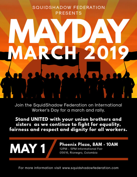 May Day March Rally Flyer Design Template | PosterMyWall
