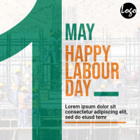 White Labour Day Celebration Сообщение Instagram Template