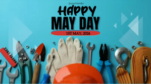 Blue may day twitter design template Pos Twitter