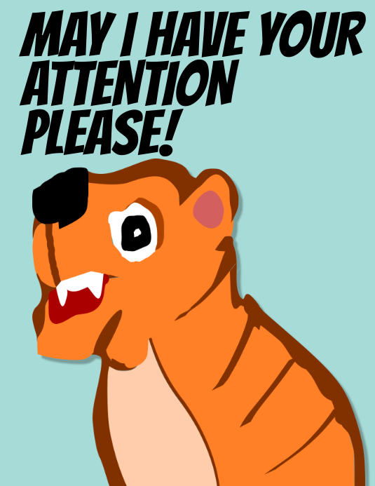 May I have your attention please! Volantino (US Letter) template