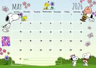 May Snoopy Calendar A4 template