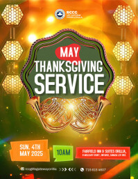MAY THANKSGIVING SERVICE FLYER template