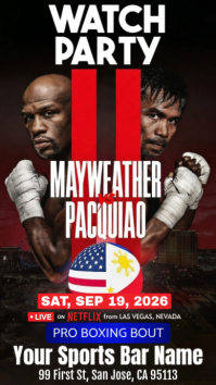 Mayweather vs Pacquiao Boxing Watch Party Instagram Story template