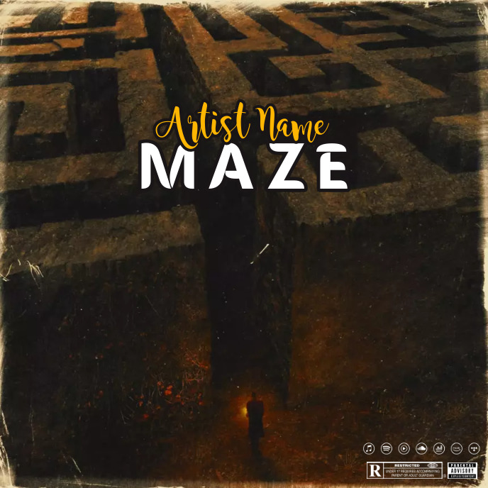 Macarthur Maze Rapper Maze Album Cover music art trap mixtape rap Template | PosterMyWall